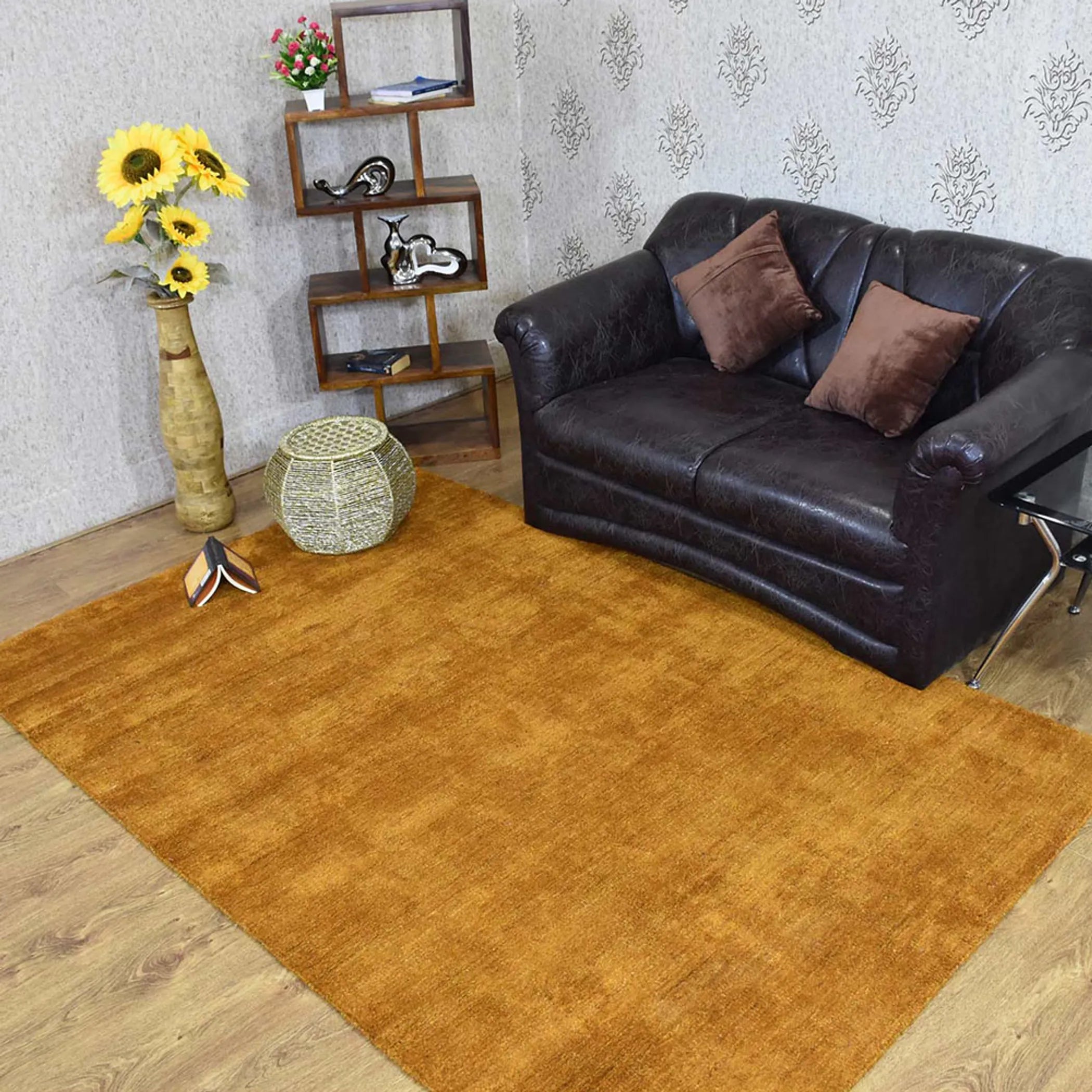 Rugsotic Carpets Hand Knotted Loom Silk Area Rug - Pack Of: 1