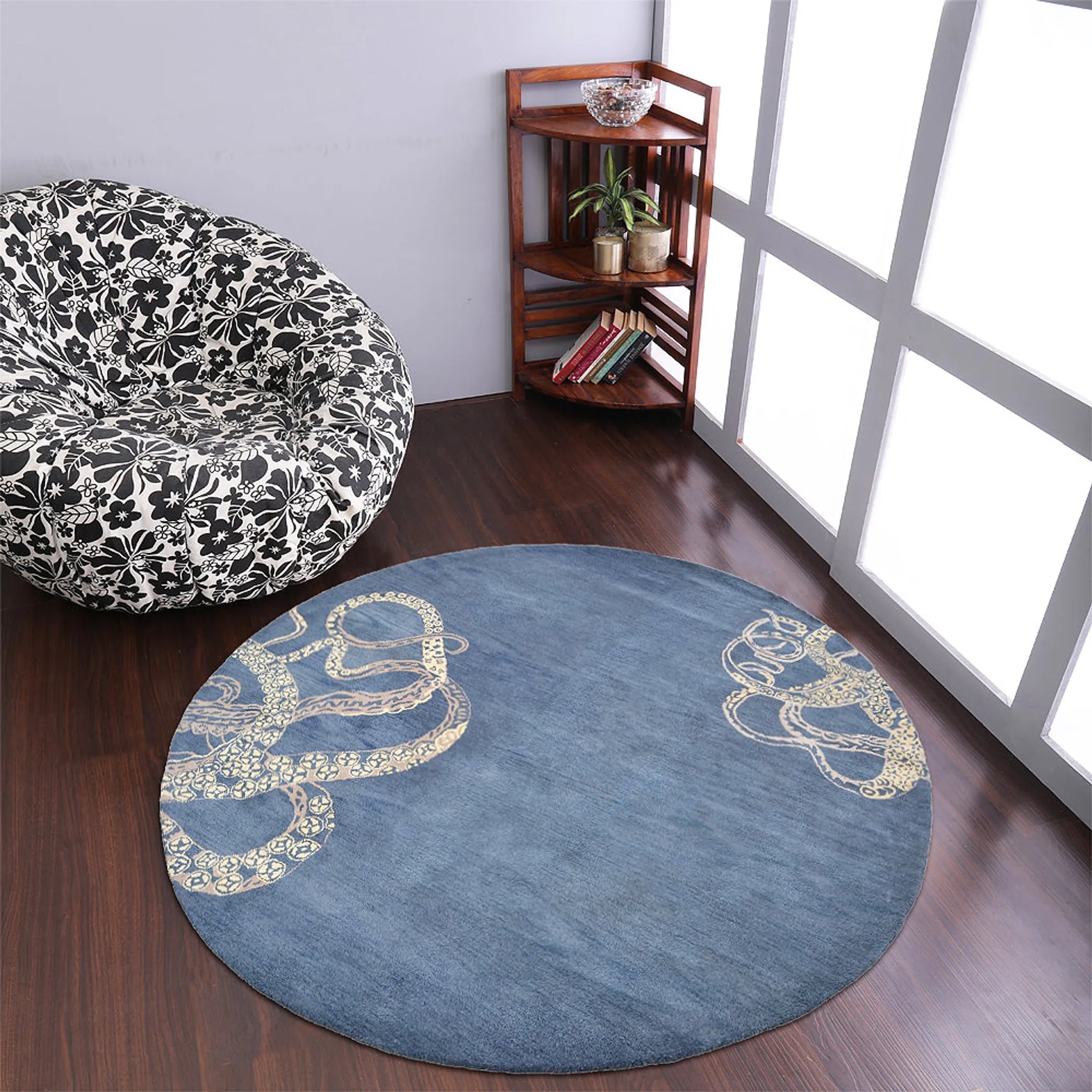 Rugsotic Carpets Hand Tufted Wool Round Area Rug Contemporary