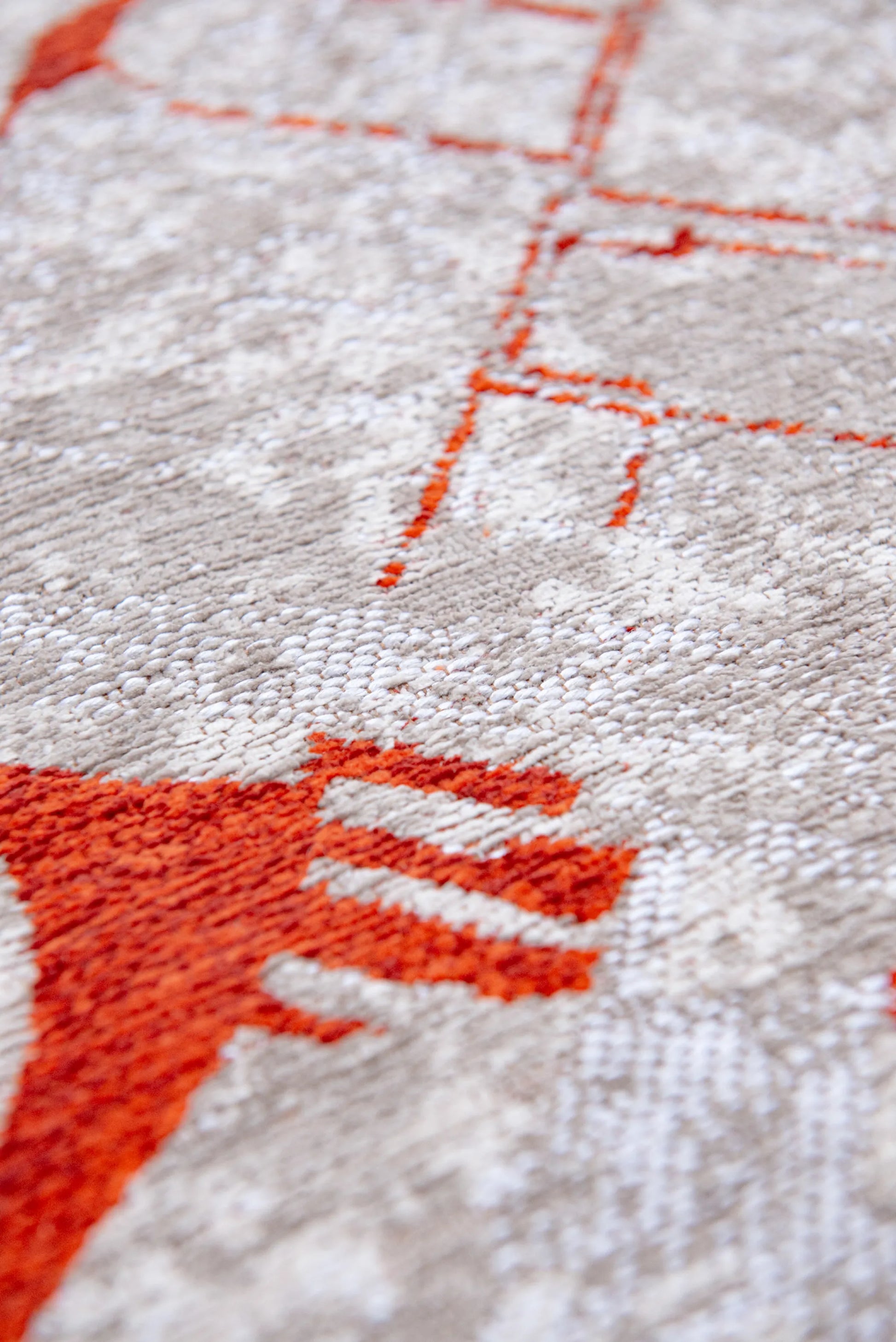 8' X 11' Red and White Abstract Non Skid Area Rug