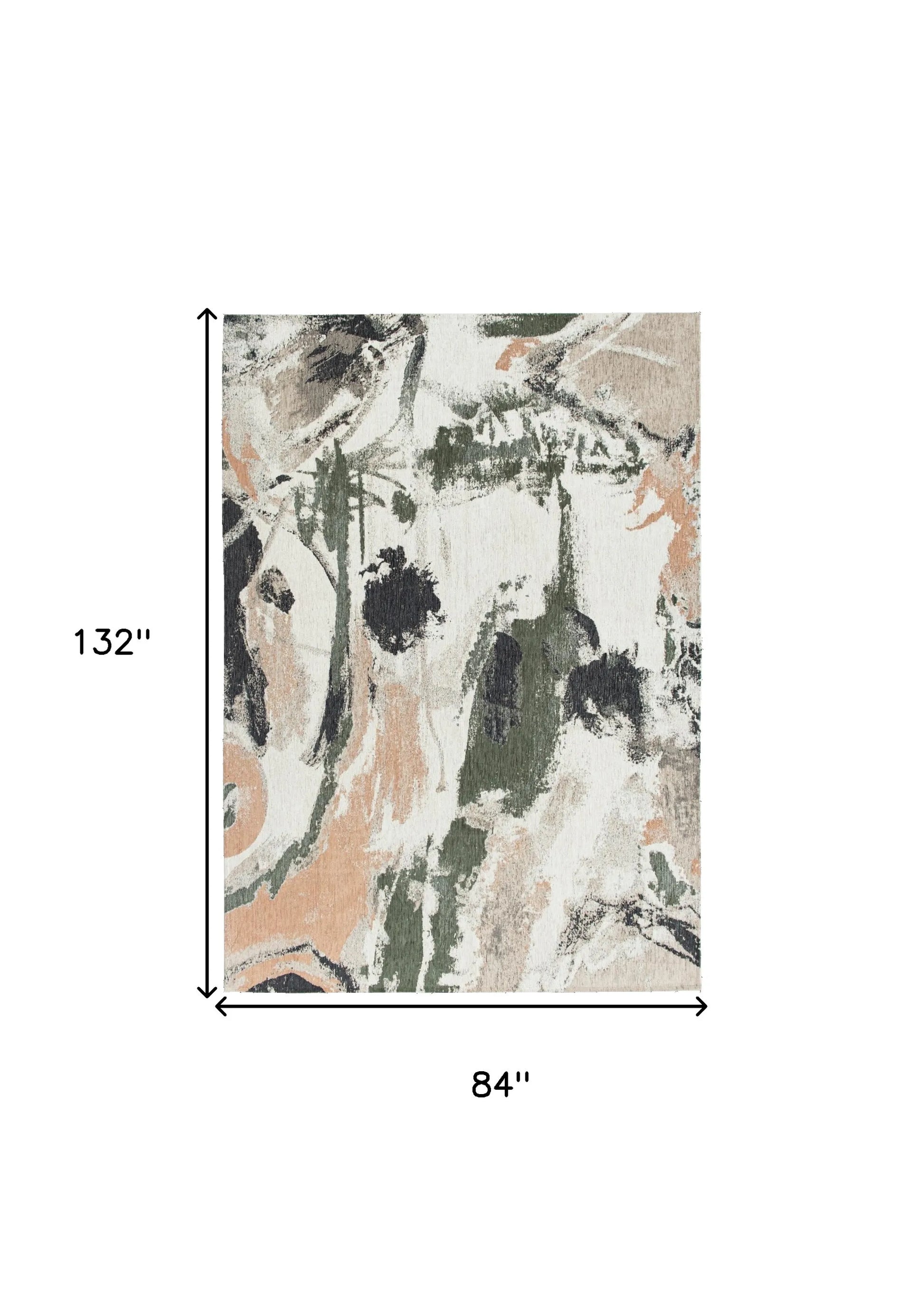 8' X 11' Gray and Orange Abstract Non Skid Area Rug