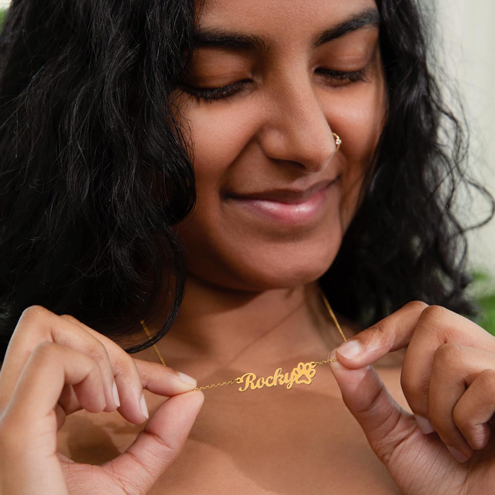 Personalized Paw Print Name Necklace - The Perfect Gift for Pet Lovers