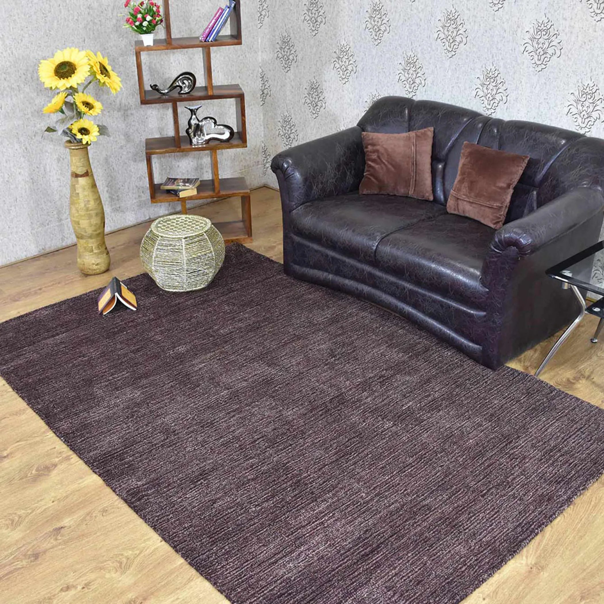 Rugsotic Carpets Hand Knotted Loom Silk Area Rug - Pack Of: 1