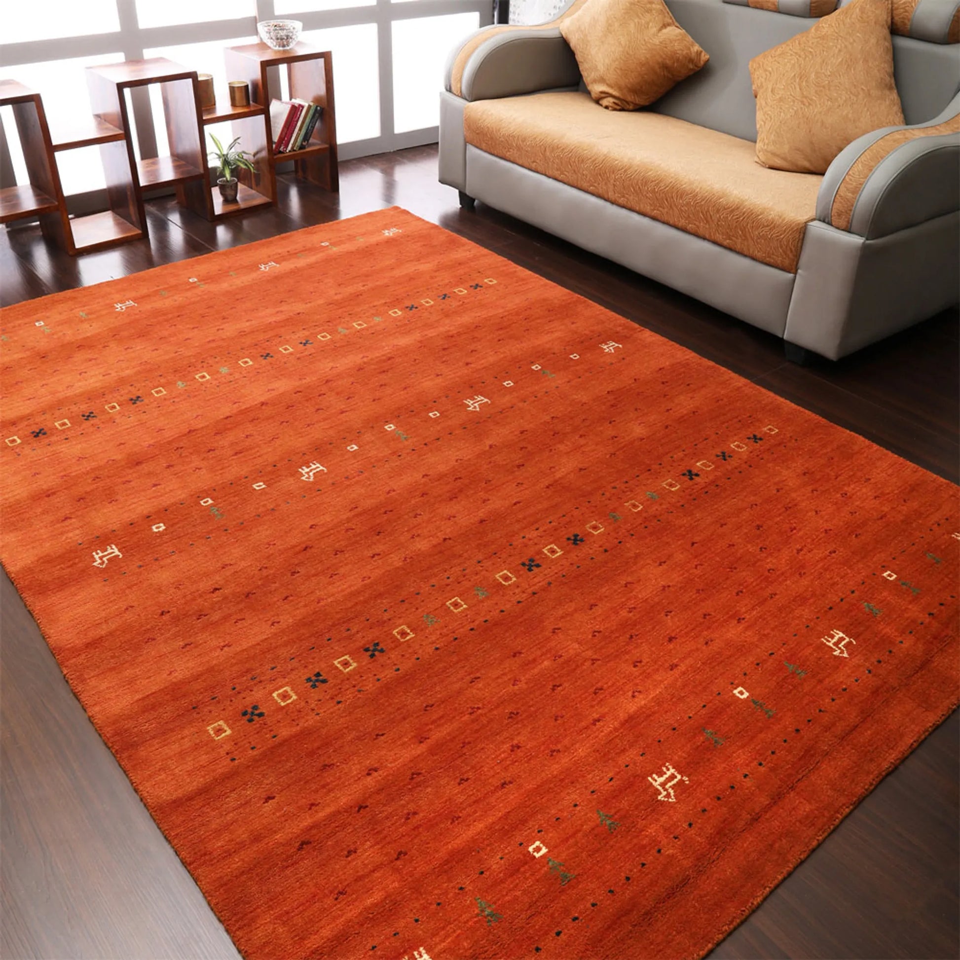 Rugsotic Carpets Hand Knotted Loom Wool Area Rug Contemporary