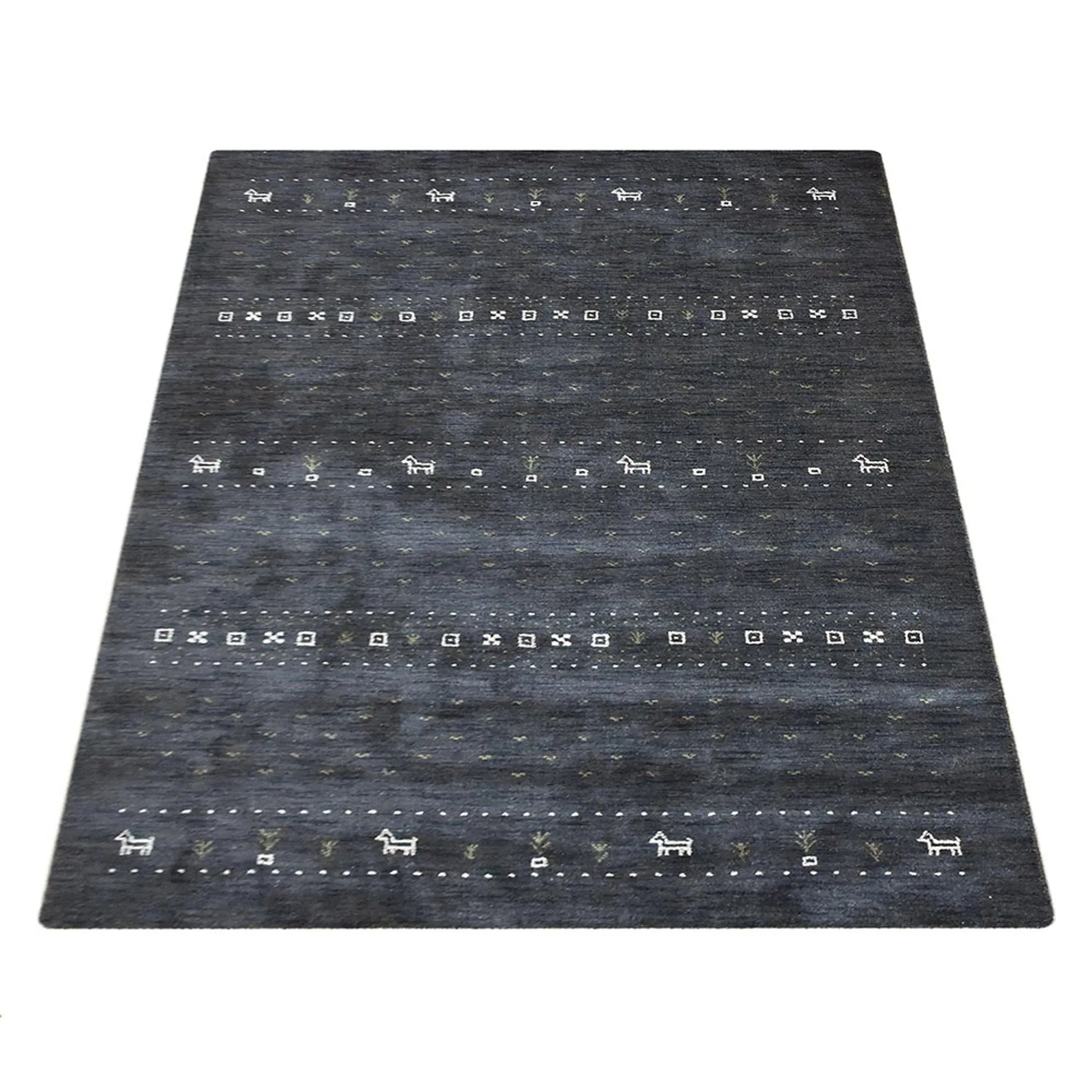 Rugsotic Carpets Hand Knotted Loom Wool Area Rug Contemporary