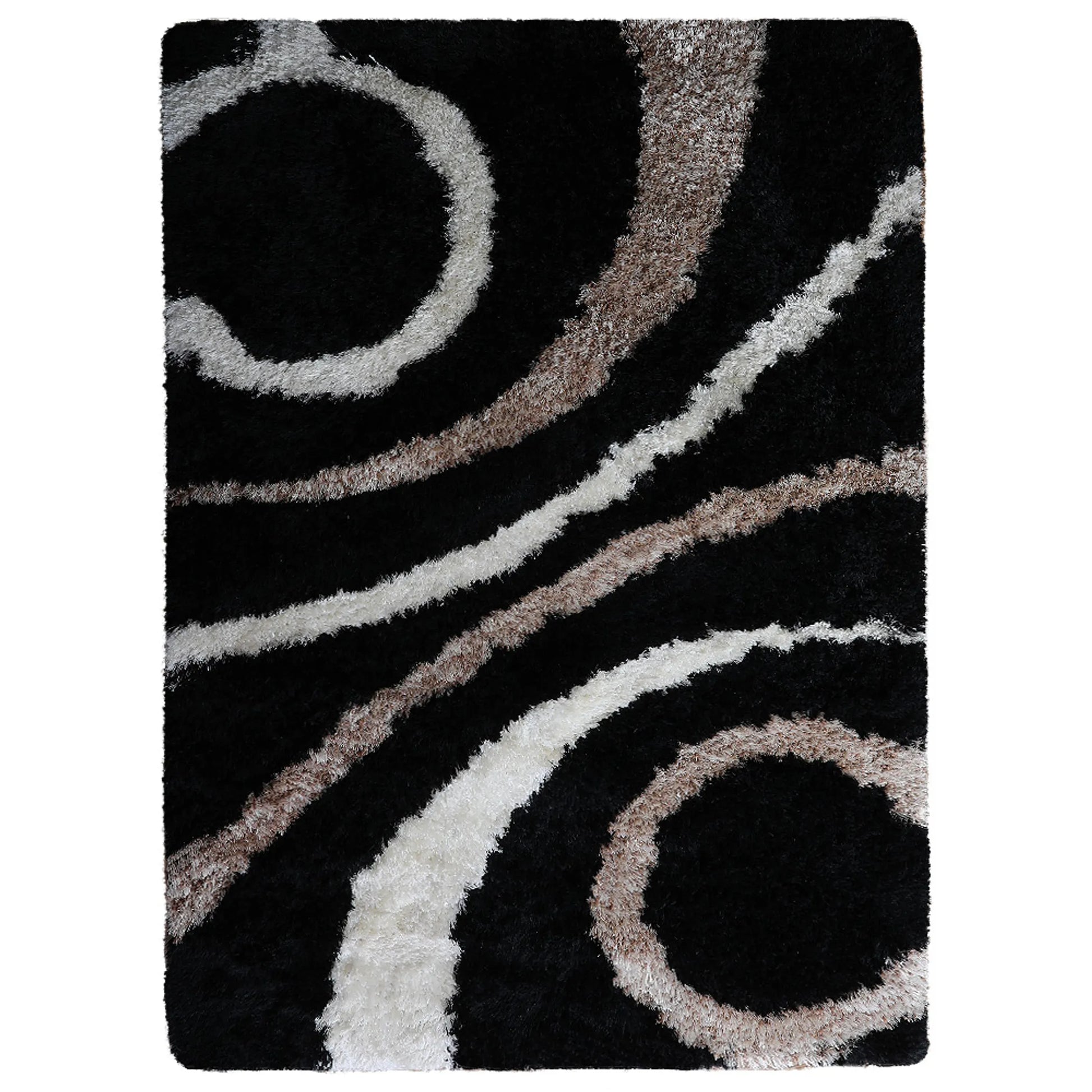 Rugsotic Carpets Hand Tufted Shag Polyester Area Rug Geometric