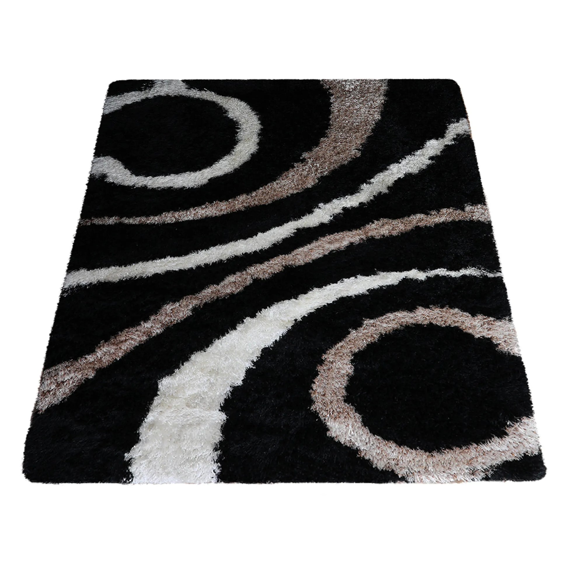 Rugsotic Carpets Hand Tufted Shag Polyester Area Rug Geometric
