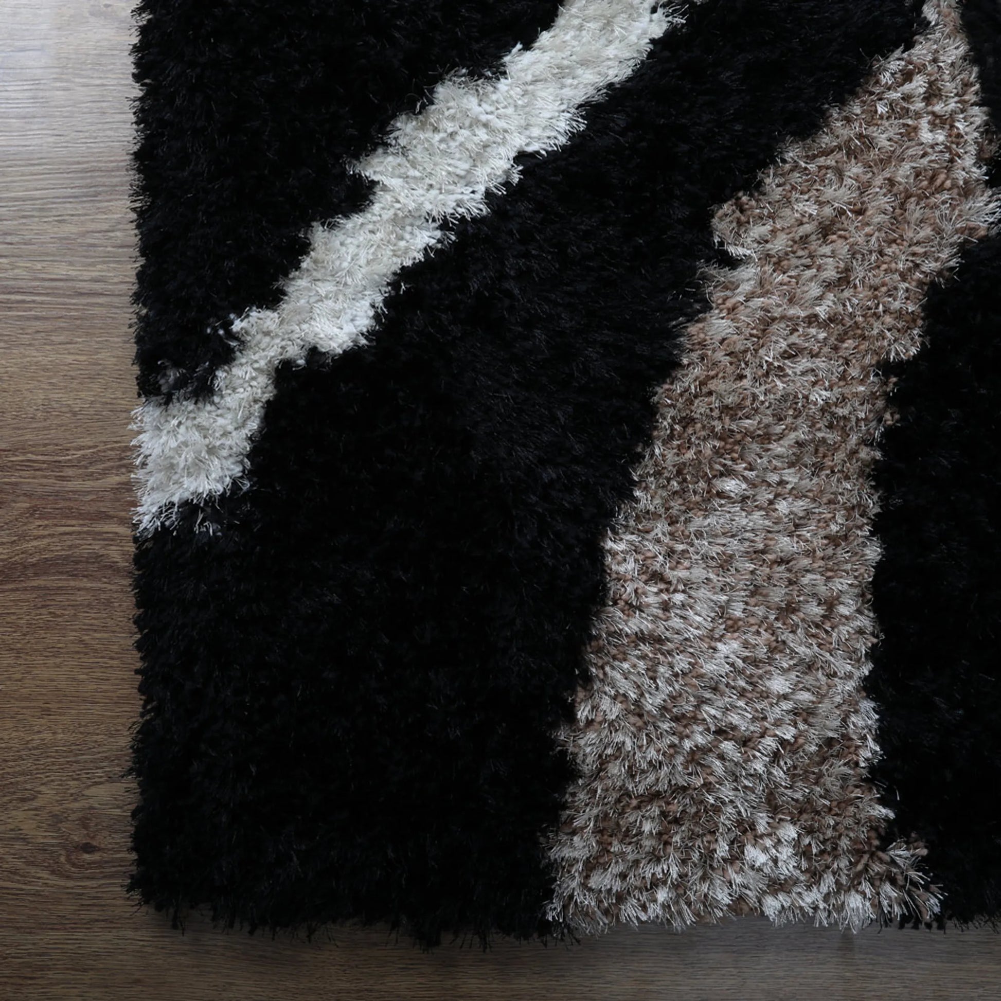 Rugsotic Carpets Hand Tufted Shag Polyester Area Rug Geometric