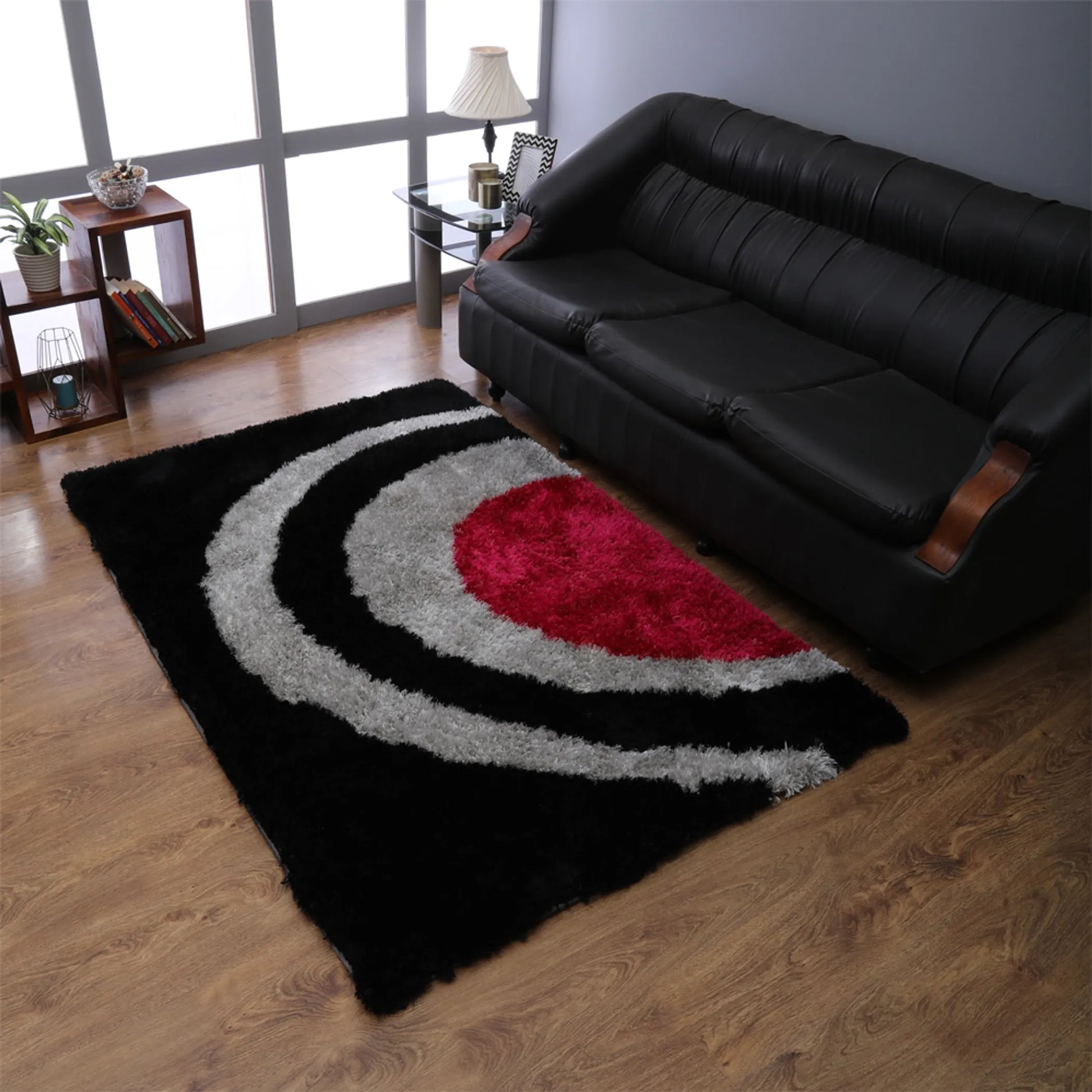 Rugsotic Carpets Hand Tufted Shag Polyester Area Rug Geometric