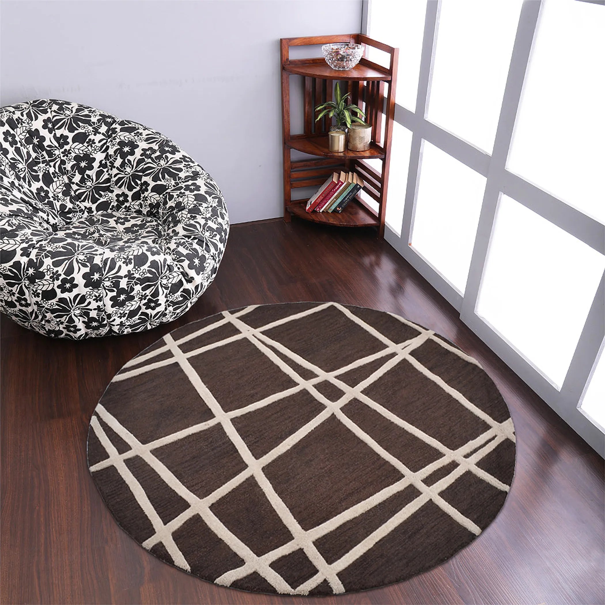 Rugsotic Carpets Hand Tufted Wool Round Area Rug Contemporary