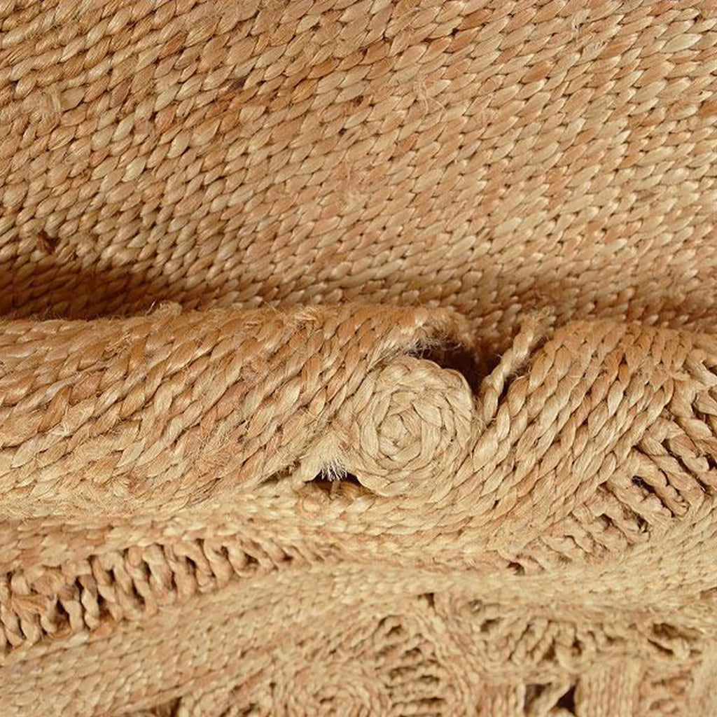 Rugsotic Carpets Hand Woven Kilim Jute 5'x6''7' Eco-friendly Oval Area Rug Oriental