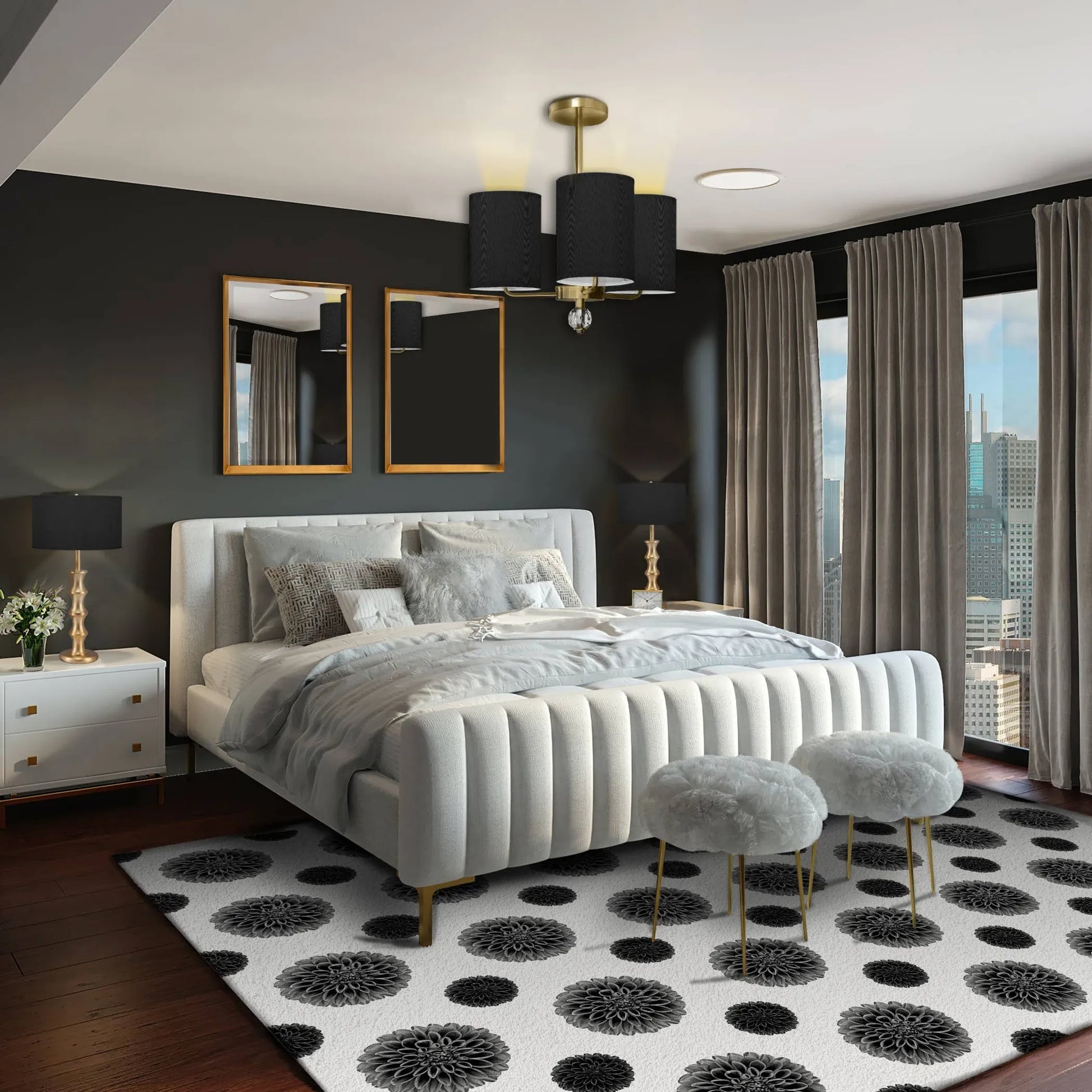 Newport 3 Arm Chandelier - Brass Finish