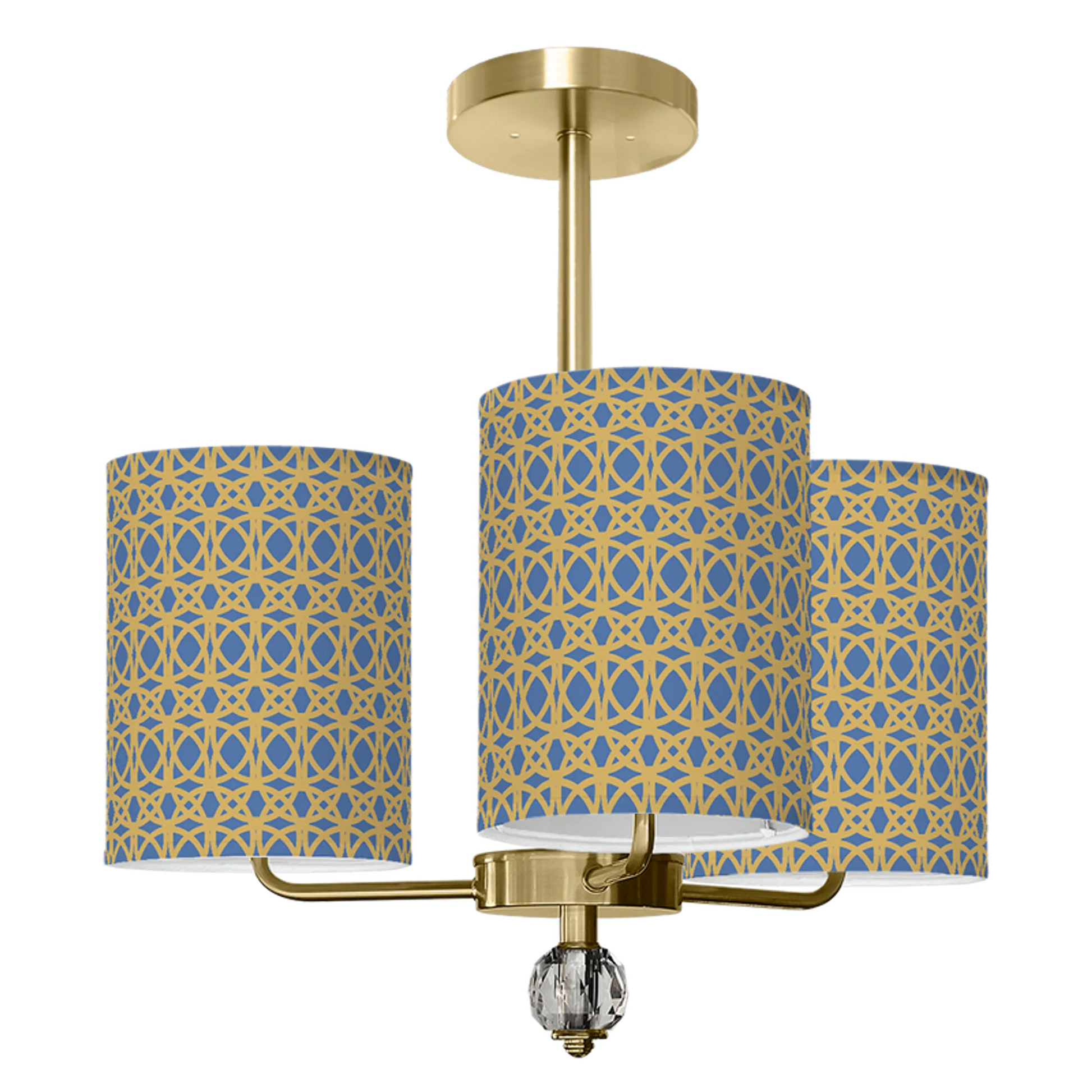 Newport 3 Arm Chandelier - Brass Finish
