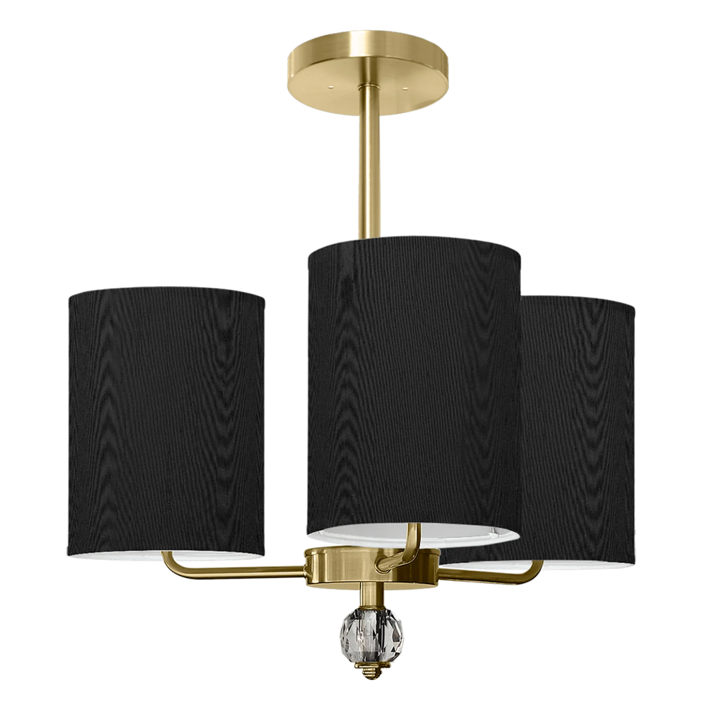 Newport 3 Arm Chandelier - Brass Finish
