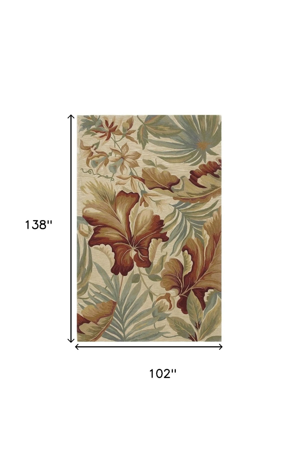 102 X 138 Ivory Wool Rug