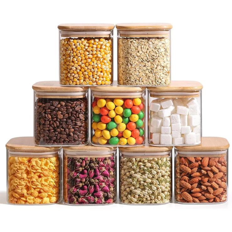 24oz Glass Storage Jars Set of Nine