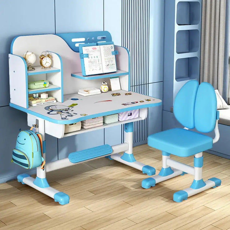Adjustable Kids Desk Chair Set with Astronaut Design