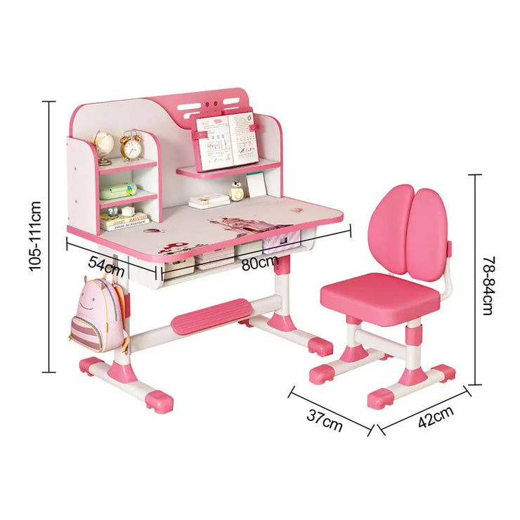 Adjustable Kids Desk Chair Set with Astronaut Design