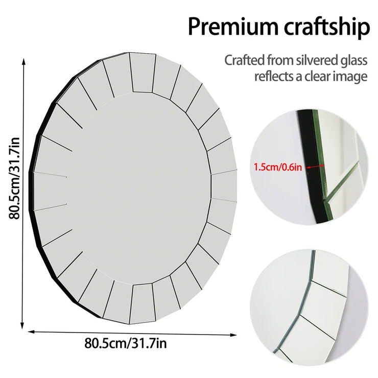 Large Round Decorative Wall Mirror for Home Decor