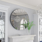 Large Round Decorative Wall Mirror for Home Decor