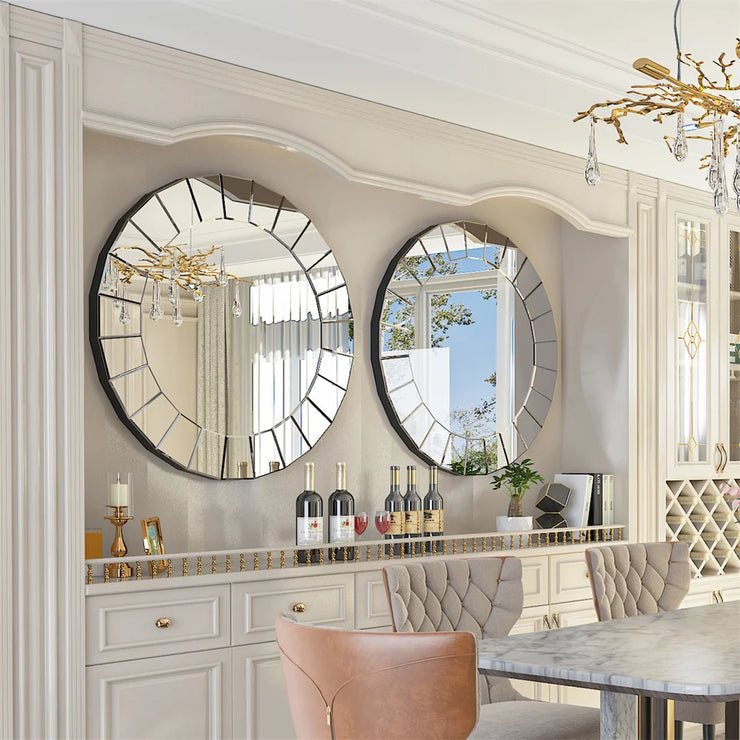 Large Round Decorative Wall Mirror for Home Decor