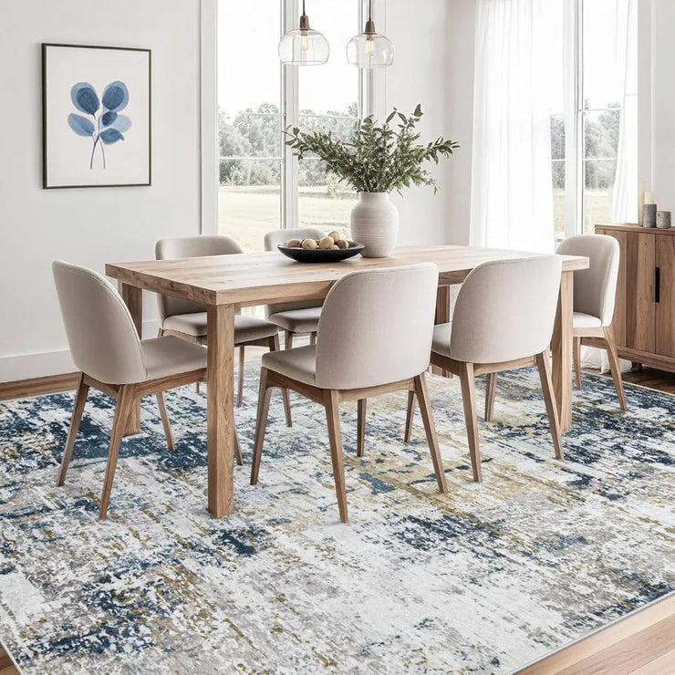 Washable Abstract Area Rug for Living Room 6x9