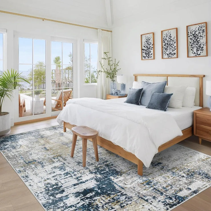 Washable Abstract Area Rug for Living Room 6x9