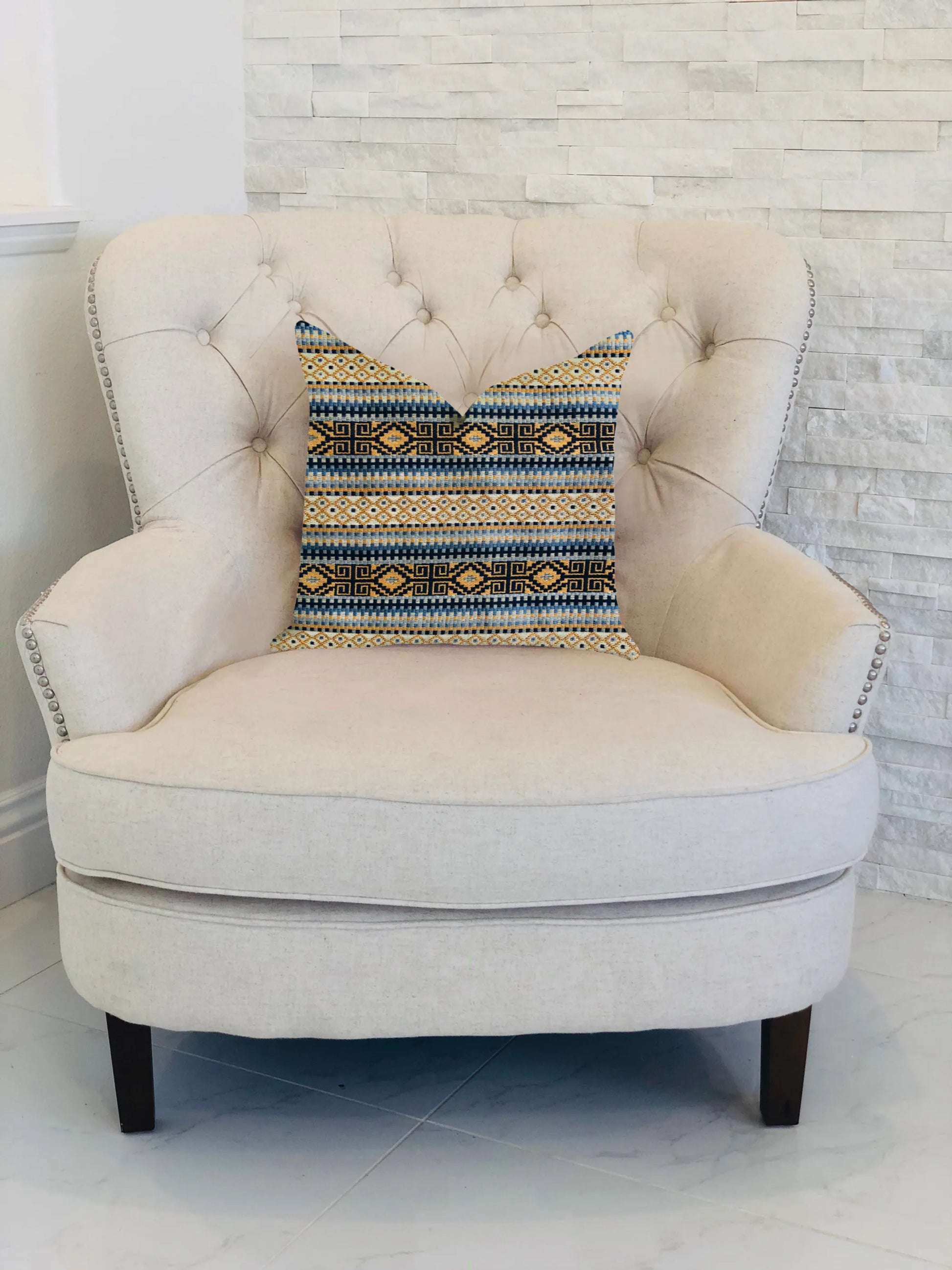 Plutus Daphne Diamante Textured Luxury Throw Pillow