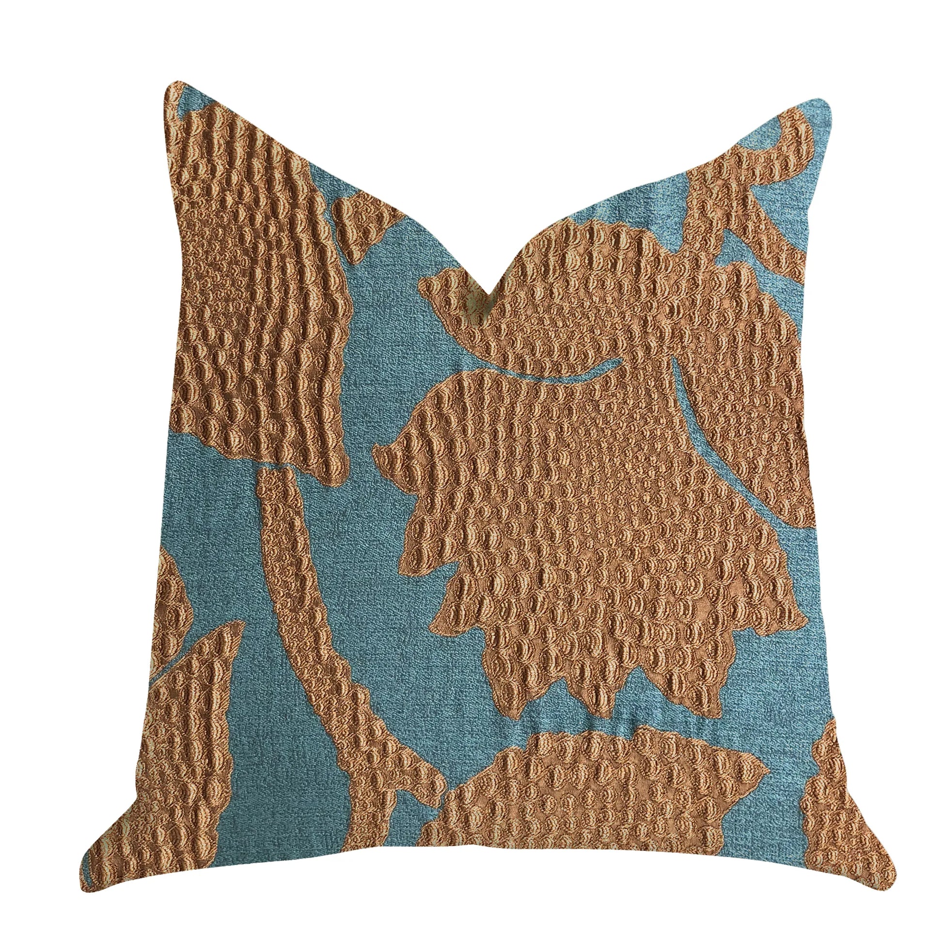 Plutus Golden Arabella Vine in Green and Bronze Tones Luxury Throw Pillow