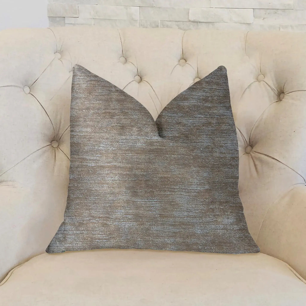 Plutus Bella Isabella Brown and Beige Luxury Throw Pillow