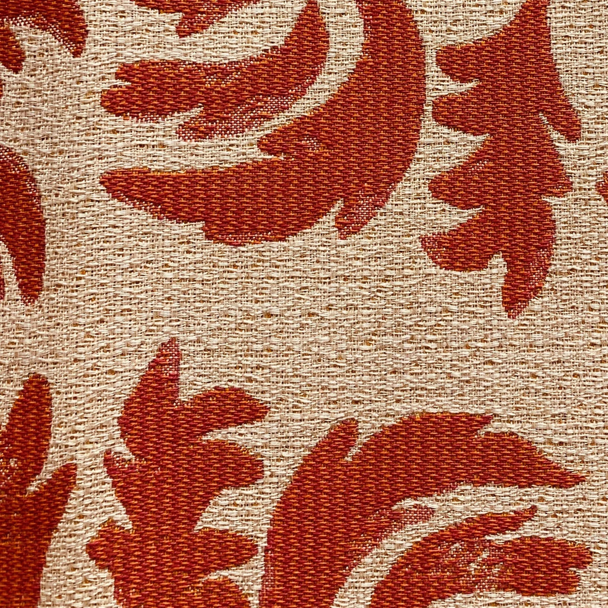 Plutus Claret Leaflet Orange Paisley Luxury Outdoor/Indoor Throw Pillow