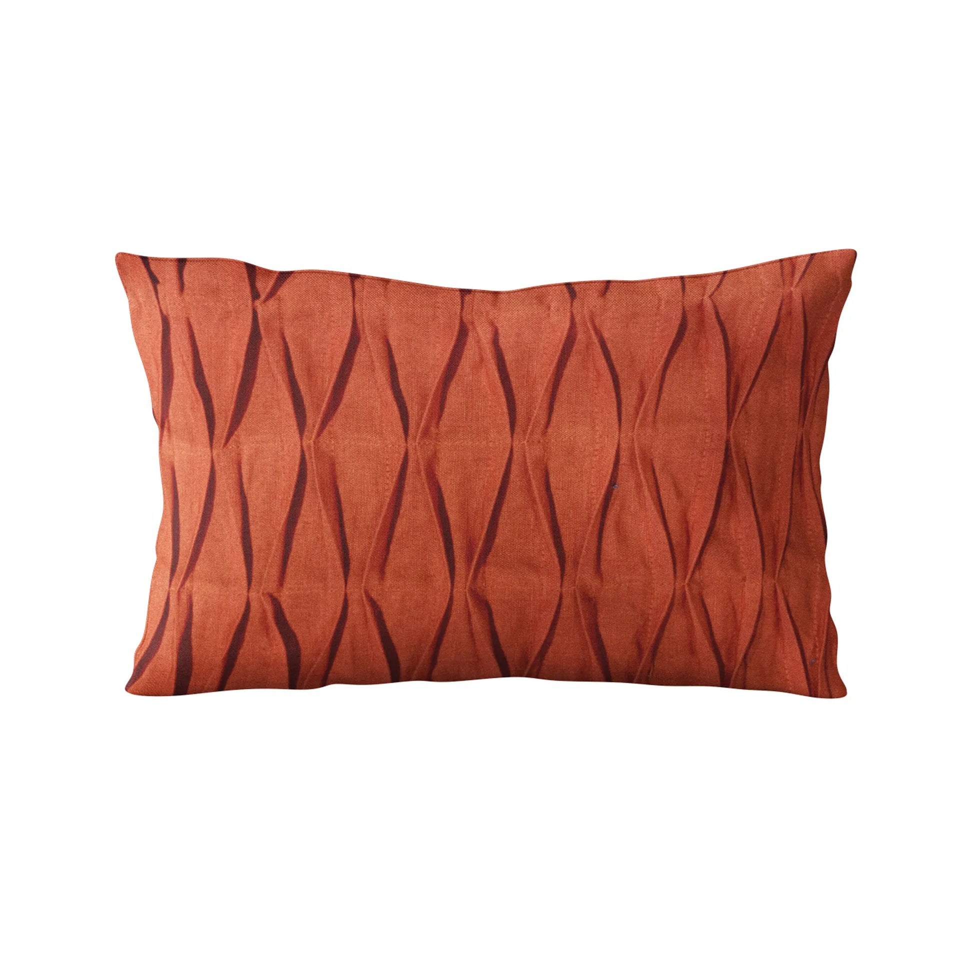 Plutus Red Tucked Solid Color Luxury Throw Pillow