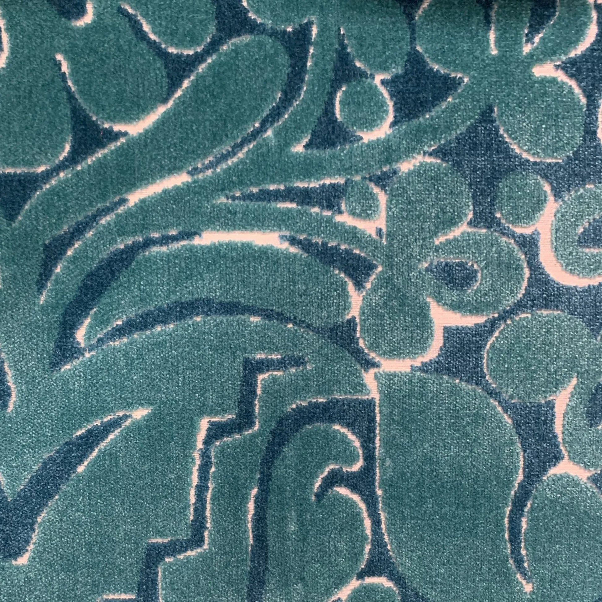 Plutus Blue Velvet Damask Luxury Throw Pillow
