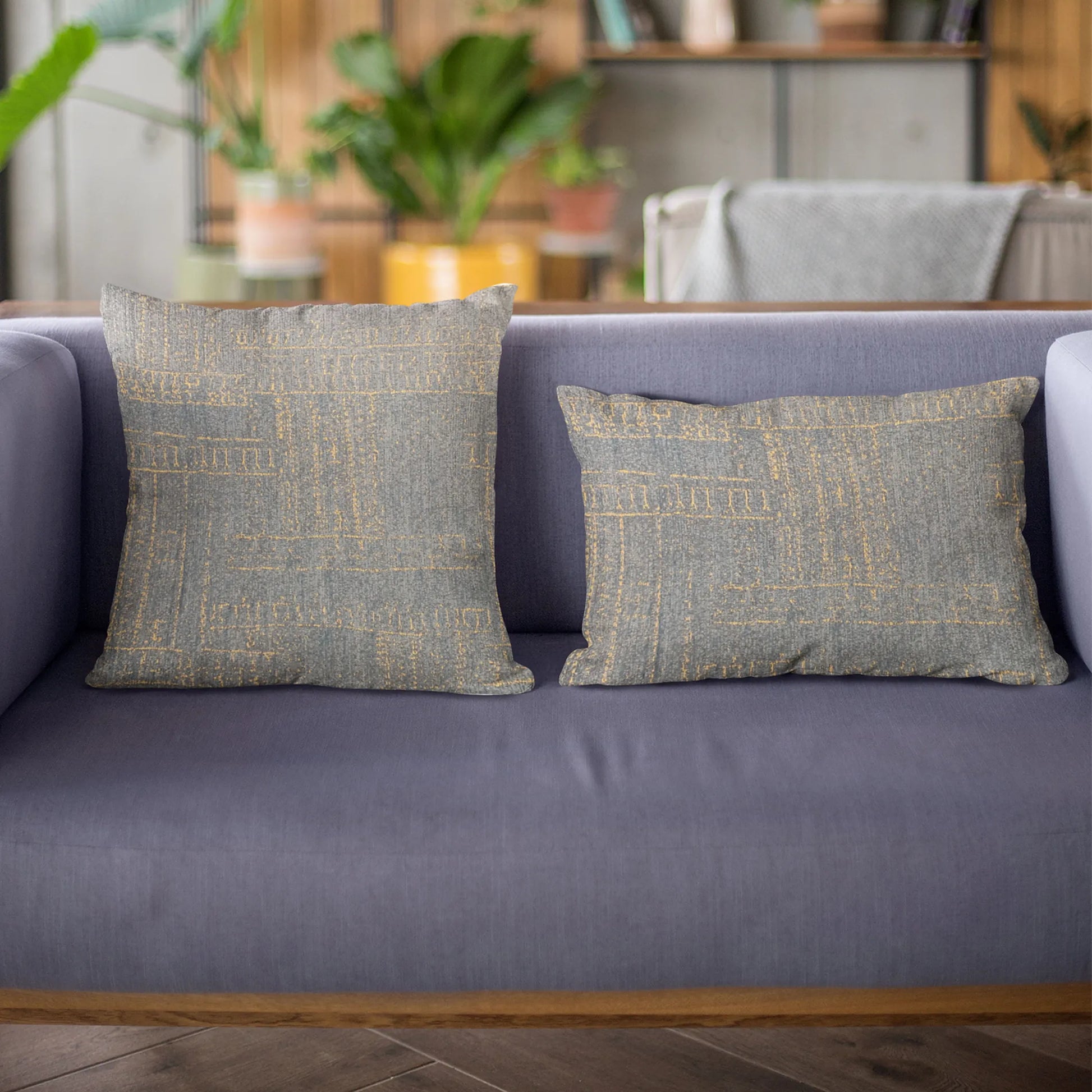Plutus Blue Lux Abstract Luxury Throw Pillow