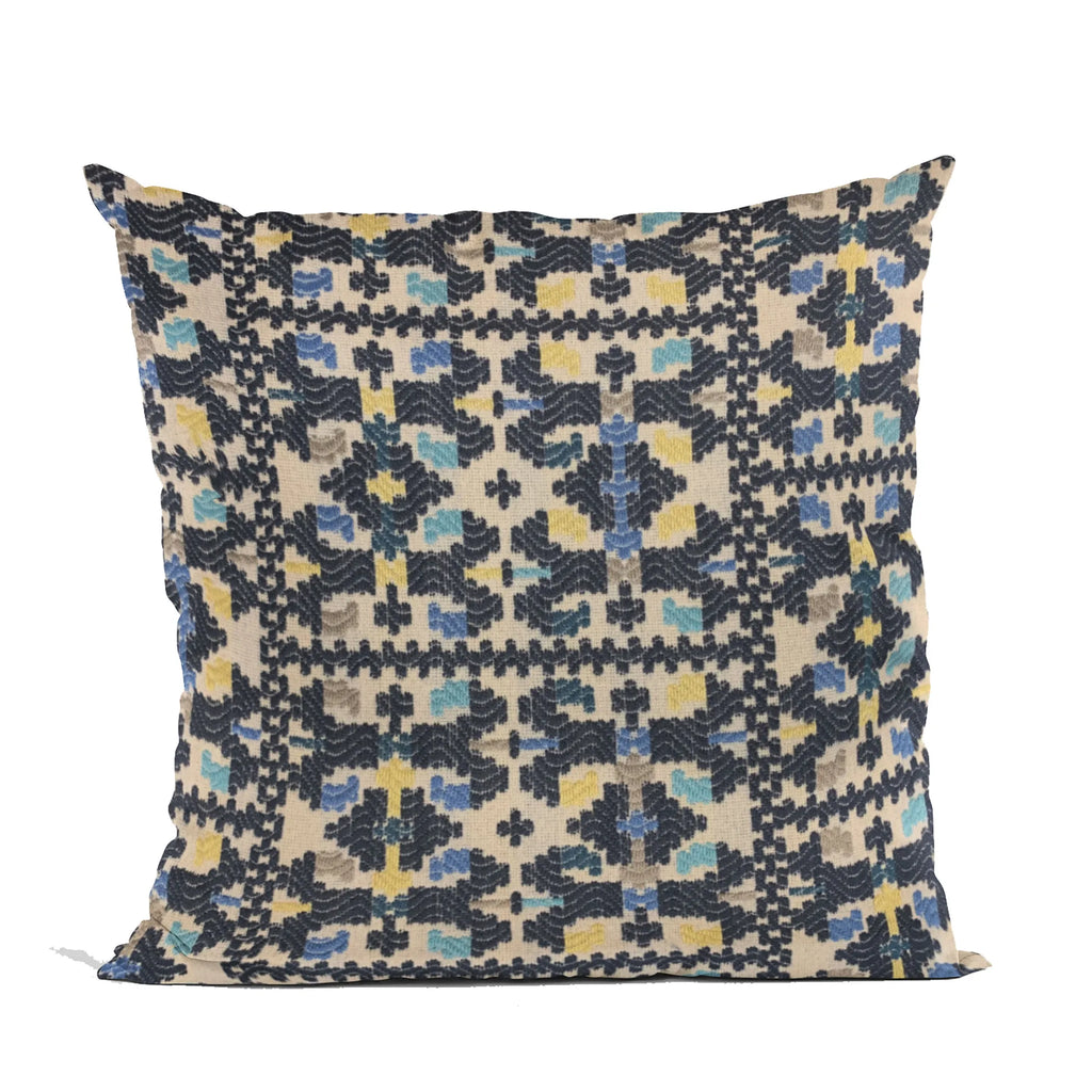 Plutus Blue Morocco Damask Luxury Throw Pillow