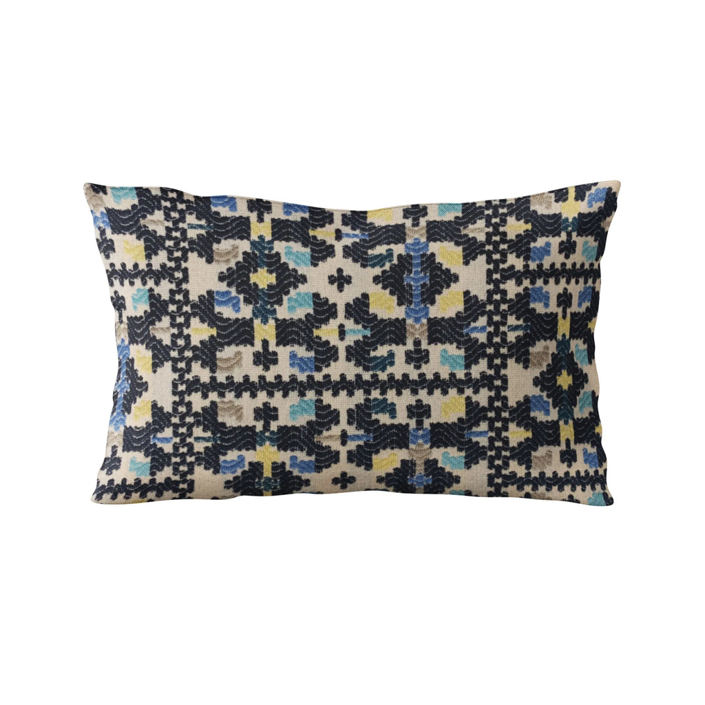 Plutus Blue Morocco Damask Luxury Throw Pillow