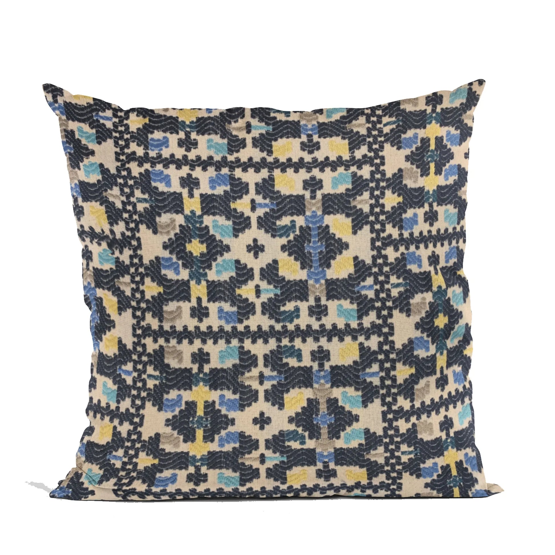 Plutus Blue Morocco Damask Luxury Throw Pillow