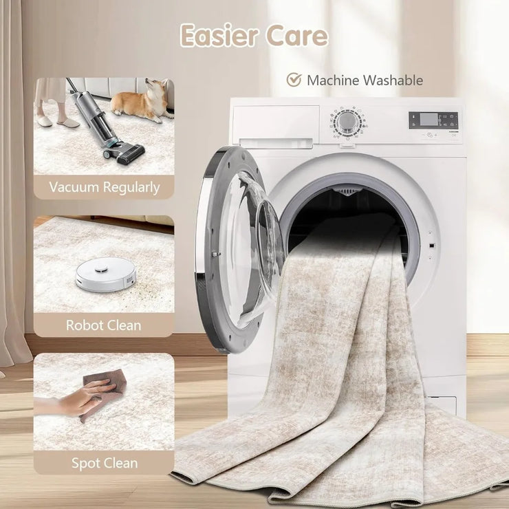 Vintage Soft Washable Area Rug for Living Room