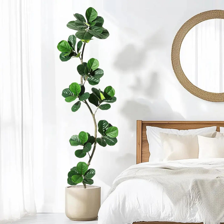 Lifelike Artificial Fiddle Leaf Fig Tree in Pot