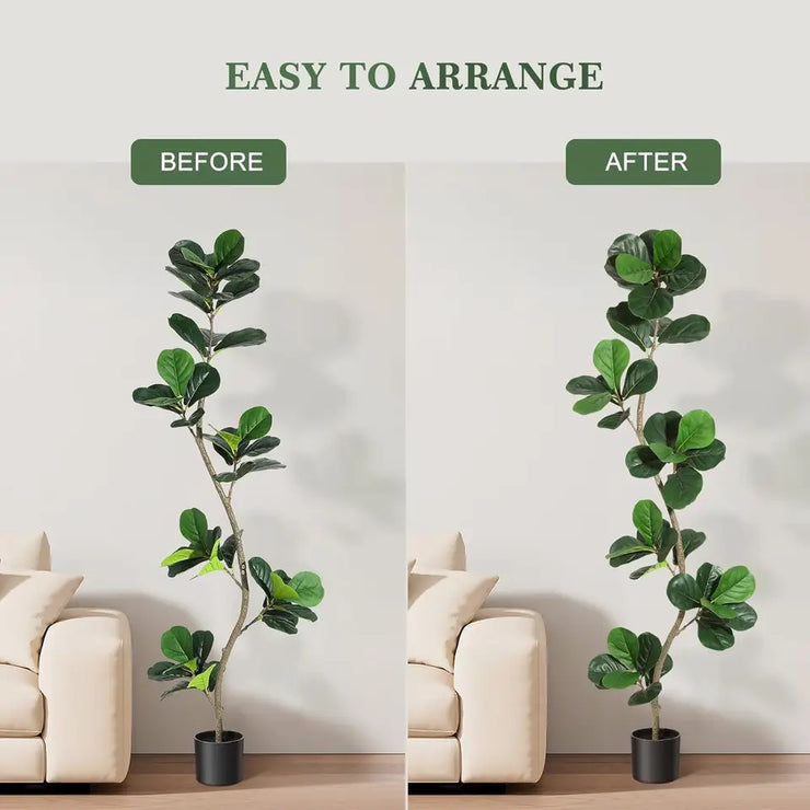 Lifelike Artificial Fiddle Leaf Fig Tree in Pot