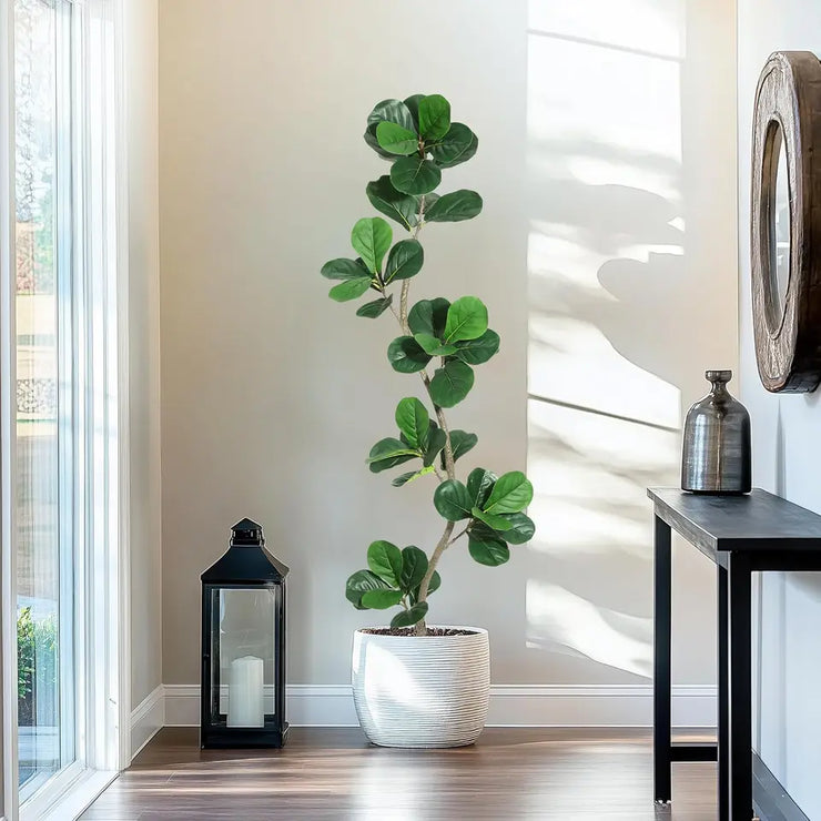 Lifelike Artificial Fiddle Leaf Fig Tree in Pot