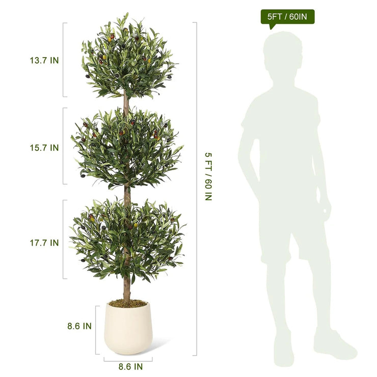 5FT Tall Artificial Olive Tree for Home Decor