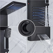 LED Shower Panel Tower System with Waterfall Massage