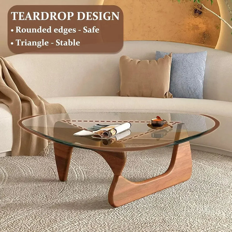 Mid Century Modern Triangle Glass Coffee Table