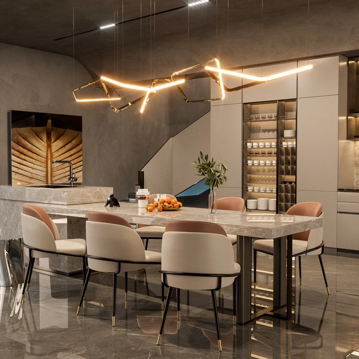 Modern Upholstered Faux Leather Dining Chairs Set