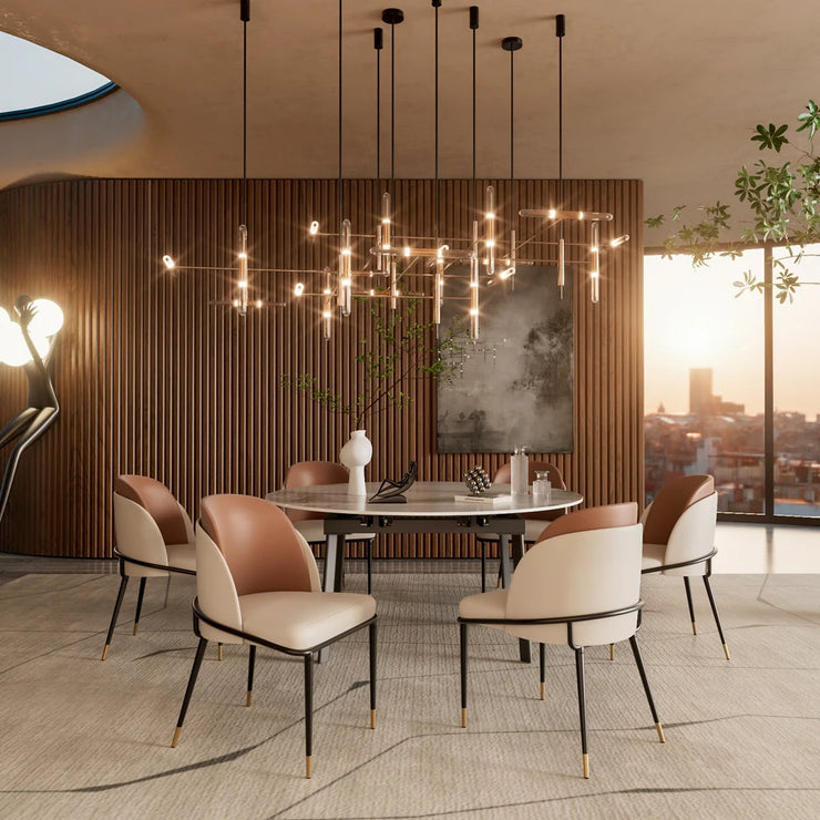 Modern Upholstered Faux Leather Dining Chairs Set