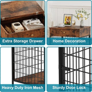 Elegant Dog Crate End Table with Storage Drawer