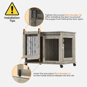 Wooden Dog Crate Furniture with Sliding Barn Door