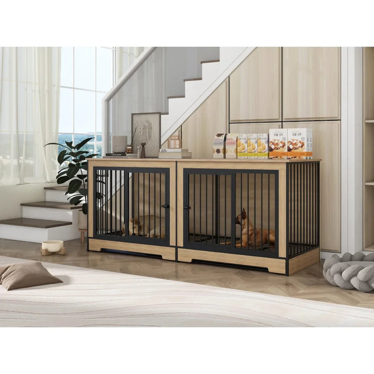 Extra Large Wooden Dog Crate Furniture with Divider