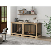 Extra Large Wooden Dog Crate Furniture with Divider
