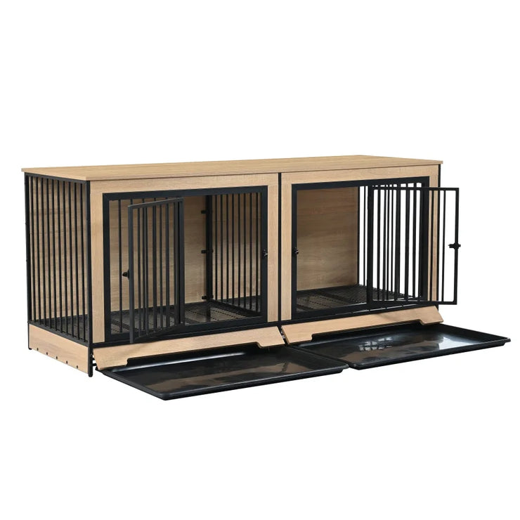 Extra Large Wooden Dog Crate Furniture with Divider